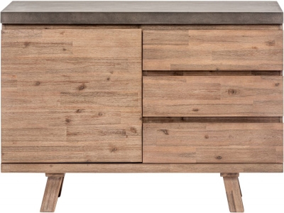 Product photograph of Pimlico Acacia Wood And Concrete Top Small Sideboard from Choice Furniture Superstore