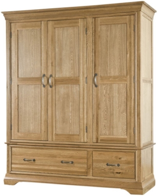 Product photograph of Lyon Oak 3 Door 2 Drawer Wardrobe from Choice Furniture Superstore