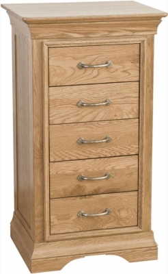 Product photograph of Lyon Oak 5 Drawer Chest from Choice Furniture Superstore