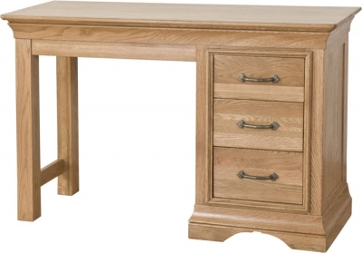 Product photograph of Lyon Oak Single Pedestal Dressing Table from Choice Furniture Superstore