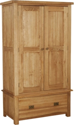 Product photograph of Kent Oak 2 Door 1 Drawer Wardrobe from Choice Furniture Superstore