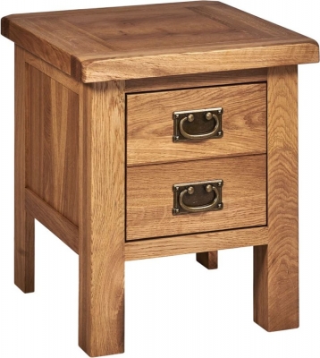 Product photograph of Kent Oak 2 Drawer Lamp Table from Choice Furniture Superstore