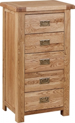 Product photograph of Kent Oak 5 Drawer Chest from Choice Furniture Superstore