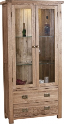 Product photograph of Kent Oak Display Cabinet from Choice Furniture Superstore