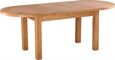 Product photograph of Kent Oak Oval Extending Dining Table from Choice Furniture Superstore