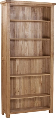 Product photograph of Kent Oak Tall Wide Bookcase from Choice Furniture Superstore