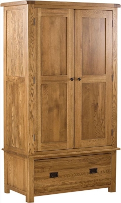 Product photograph of Originals Rustic Oak 2 Door 1 Drawer Wardrobe from Choice Furniture Superstore