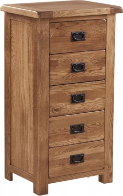 Product photograph of Originals Rustic Oak 5 Drawer Chest from Choice Furniture Superstore