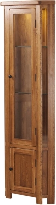 Product photograph of Originals Rustic Oak Corner Display Cabinet from Choice Furniture Superstore