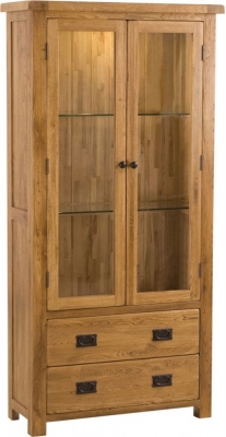 Product photograph of Originals Rustic Oak Display Cabinet from Choice Furniture Superstore
