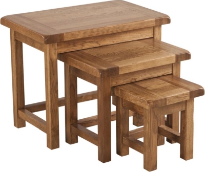 Product photograph of Originals Rustic Oak Nest Of Tables from Choice Furniture Superstore