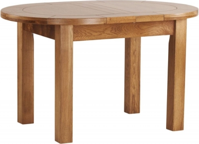 Originals Rustic Oak Oval Large 4 Seater Extending Dining Table