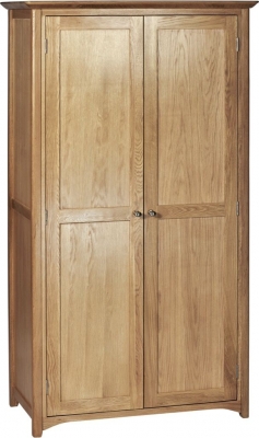 Product photograph of Shaker Oak 2 Door Wardrobe from Choice Furniture Superstore