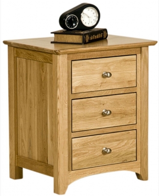 Product photograph of Shaker Oak Bedside Cabinet from Choice Furniture Superstore