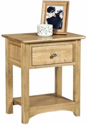 Product photograph of Shaker Oak Bedside Table from Choice Furniture Superstore
