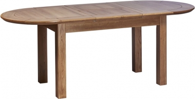 Product photograph of Shaker Oak Large D-end 8 Seater Extending Dining Table from Choice Furniture Superstore