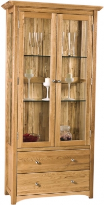 Product photograph of Shaker Oak Large Display Cabinet from Choice Furniture Superstore