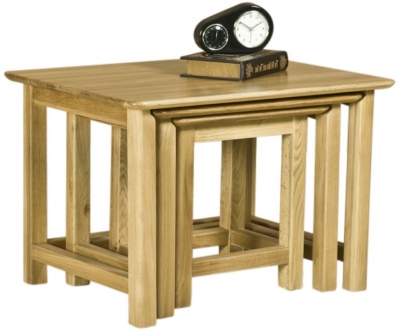 Product photograph of Shaker Oak Nest Of Tables from Choice Furniture Superstore