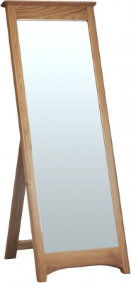 Product photograph of Shaker Oak Rectangular Cheval Mirror - 53cm X 147cm from Choice Furniture Superstore