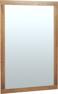 Product photograph of Shaker Oak Rectangular Wall Mirror - 130cm X 90cm from Choice Furniture Superstore