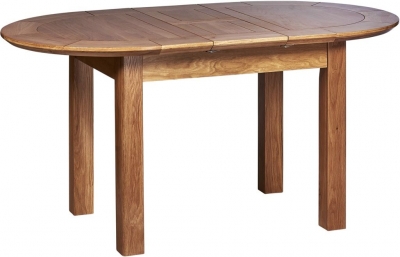 Product photograph of Shaker Oak Small D-end Extending Dining Table from Choice Furniture Superstore