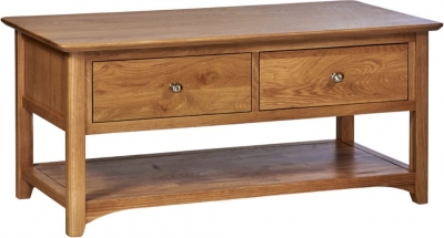 Product photograph of Shaker Oak Storage Coffee Table from Choice Furniture Superstore