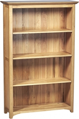 Product photograph of Shaker Oak Wide Bookcase from Choice Furniture Superstore