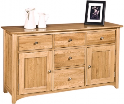 Product photograph of Shaker Oak Wide Sideboard from Choice Furniture Superstore