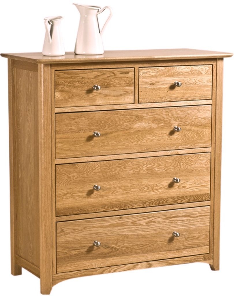 Shaker Oak 3+2 Drawer Chest