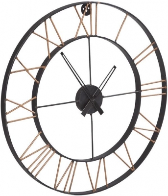 Product photograph of Lincoln Black Metal Industrial Metal Clock from Choice Furniture Superstore