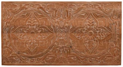 Product photograph of Carved Mango Wood Headboard from Choice Furniture Superstore