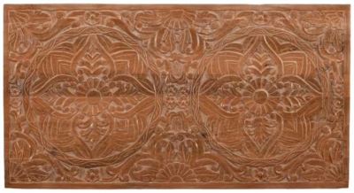 Artwork Brown Mango Wood Bedframe Headboard