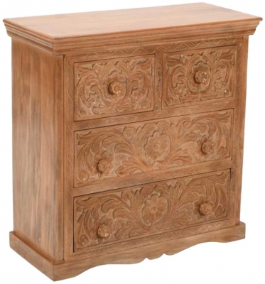 Product photograph of Artwork Brown Mango Wood 4 Drawer Chest from Choice Furniture Superstore