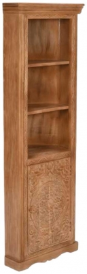 Product photograph of Artwork Brown Corner Bookcase from Choice Furniture Superstore