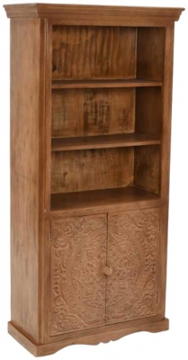 Product photograph of Artwork Brown Large Corner Bookcase from Choice Furniture Superstore