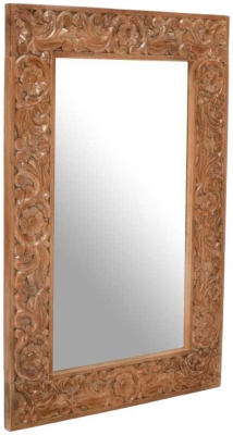 Product photograph of Artwork Brown Mango Wood Mirror from Choice Furniture Superstore
