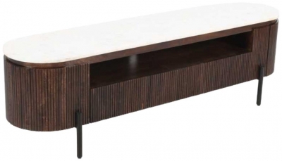 Product photograph of Opal Brown Mango Wood Large Tv Stand from Choice Furniture Superstore