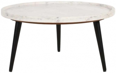 Product photograph of Opal White Marble Top Round Coffee Table from Choice Furniture Superstore