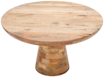 Product photograph of Dispur Solid Mango Wood Round Coffee Table from Choice Furniture Superstore