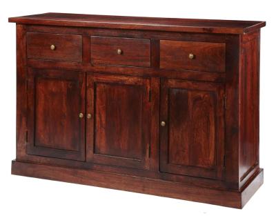 Jaipur Dark Mango Wood 135cm Large Sideboard 3 Doors