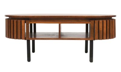 Slatted Mango Wood Oval Coffee Table