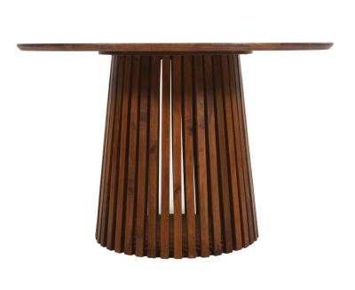 Slatted 120cm Mango Wood Round Dining Table