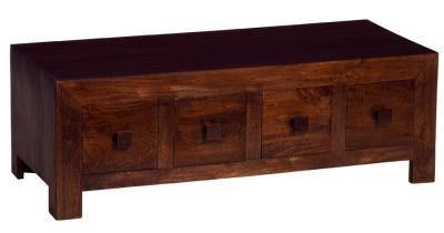 Toko Dark Mango Mango Wood Coffee Table 8 Drawers