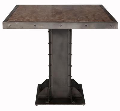 Evoke 85cm Reclaimed Metal And Wood Square Dining Table