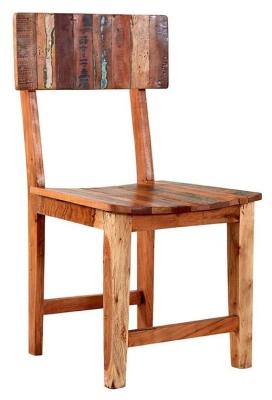 Set Of 2 Coastal Reclaimed Wood Dining Chair