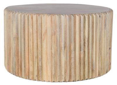 Hudson Carved Mango Wood 80cm Round Coffee Table