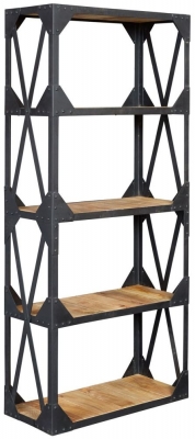 Ascot Brown Industrial Bookcase