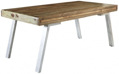 Product photograph of Aspen Industrial Acacia Wood 6 Seater Dining Table - 180cm from Choice Furniture Superstore