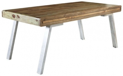 Product photograph of Aspen Industrial Acacia Wood 6 Seater Dining Table - 150cm from Choice Furniture Superstore