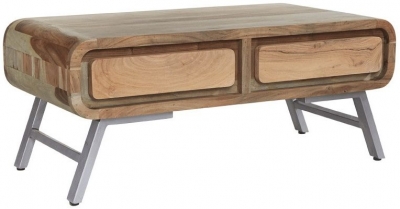 Product photograph of Aspen Brown 2 Drawer Coffee Table from Choice Furniture Superstore